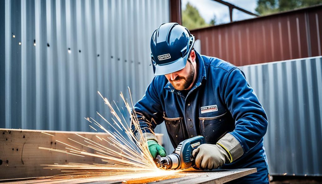 DIY corrugated metal cutting