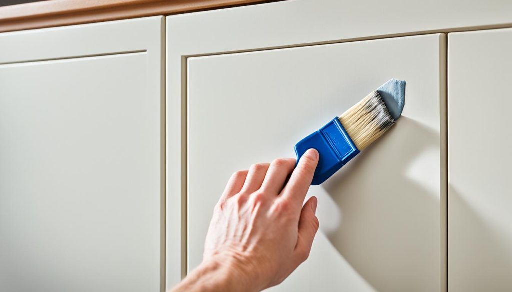 touch up peeling cabinets